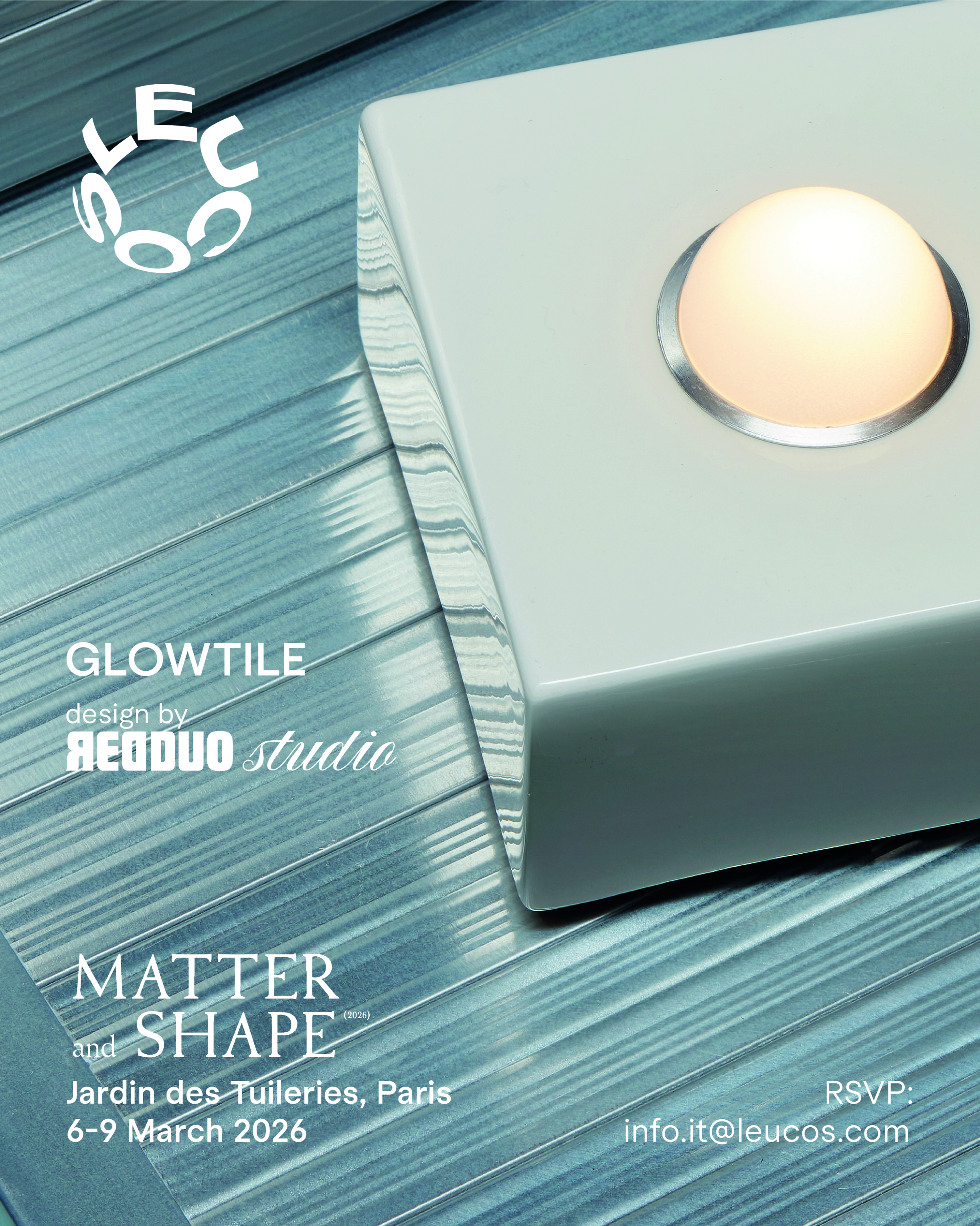 LEUCOS x Redduo presents Glowtile at Matter and Shape 2026